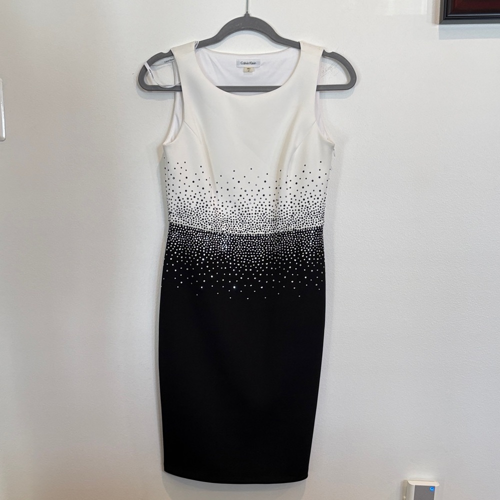 Calvin Klein Black and White Gradient Mini Dress